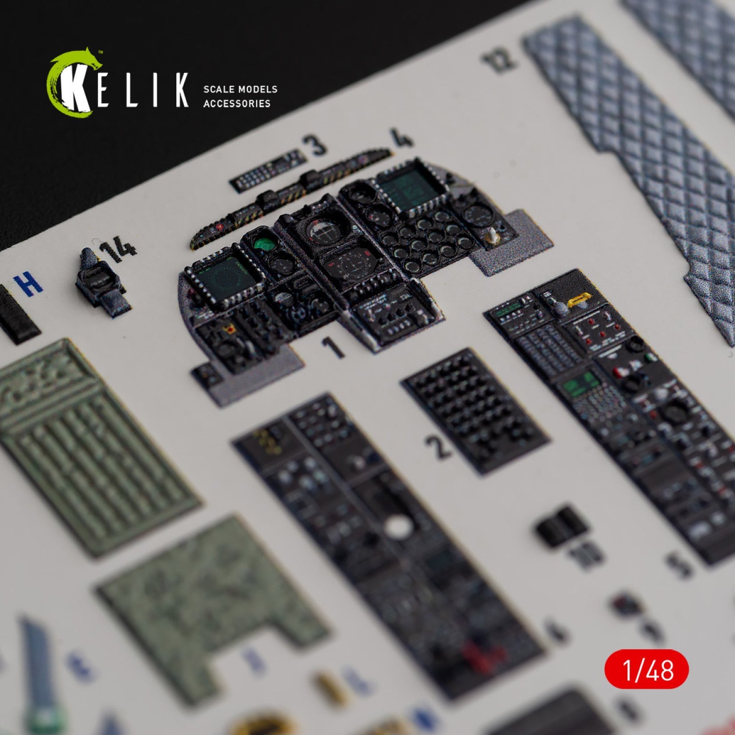 Kelik 1:48 A-10C "Thunderbolt II" interior 3D decals for Italeri kit Reskit