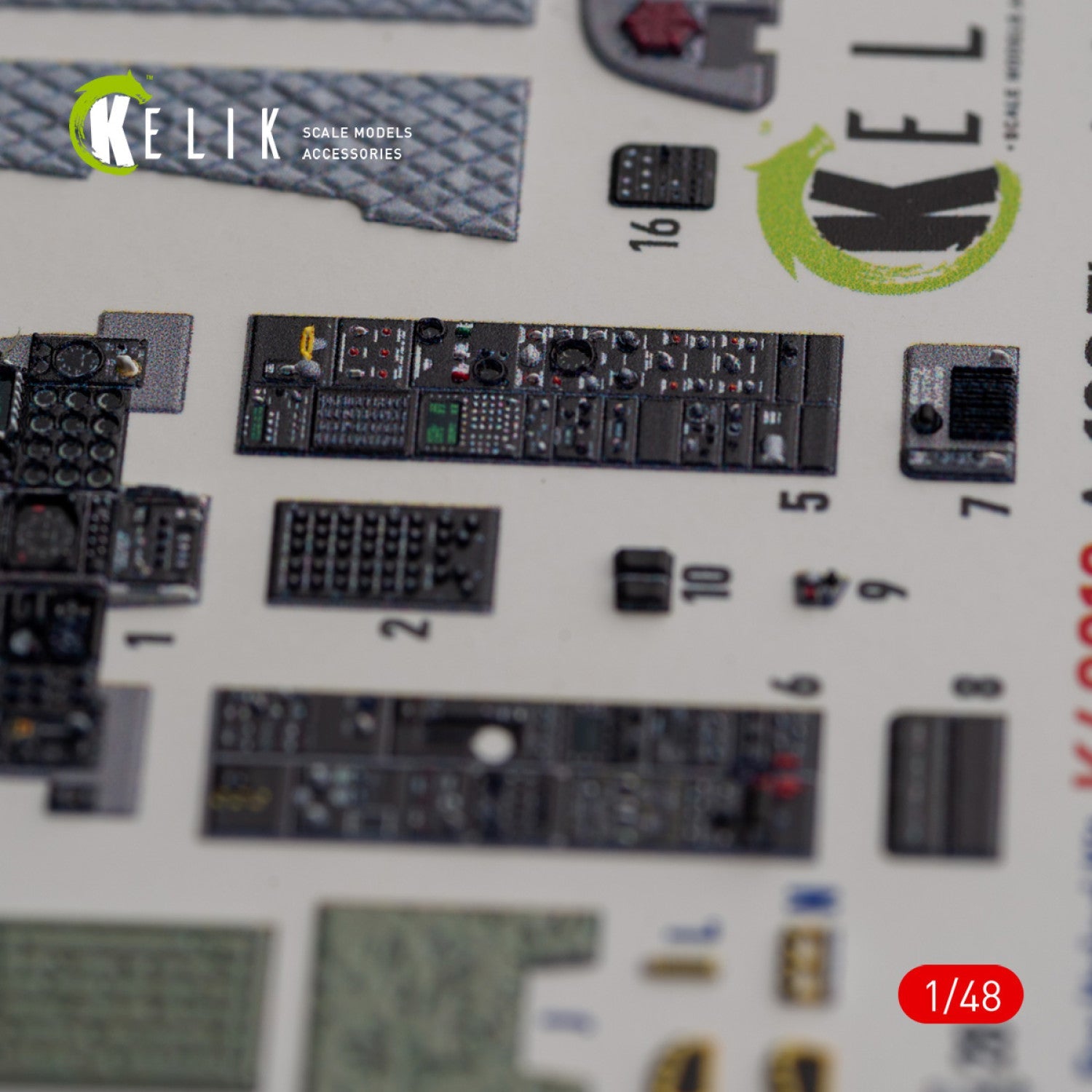 Kelik 1:48 A-10C "Thunderbolt II" interior 3D decals for Italeri kit Reskit