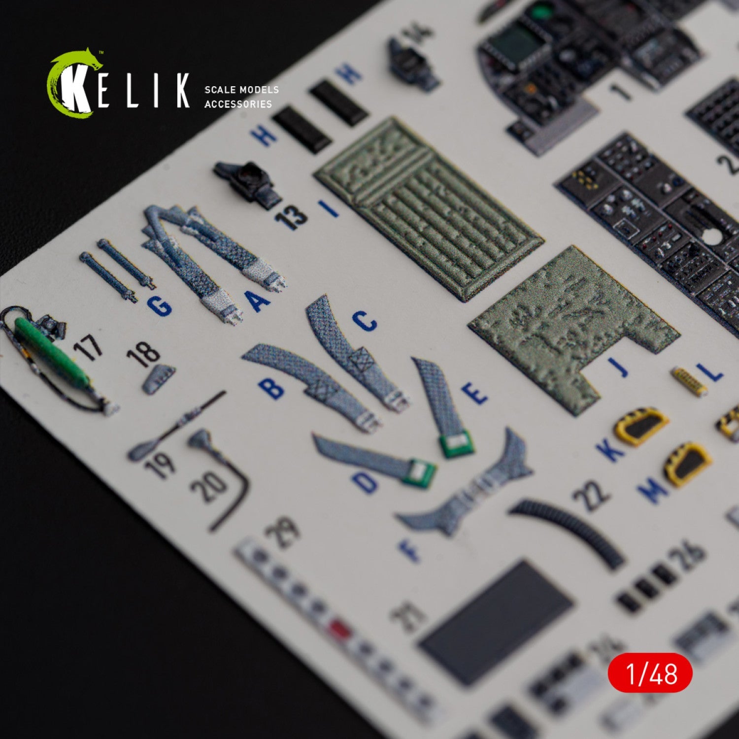 Kelik 1:48 A-10C "Thunderbolt II" interior 3D decals for Italeri kit Reskit