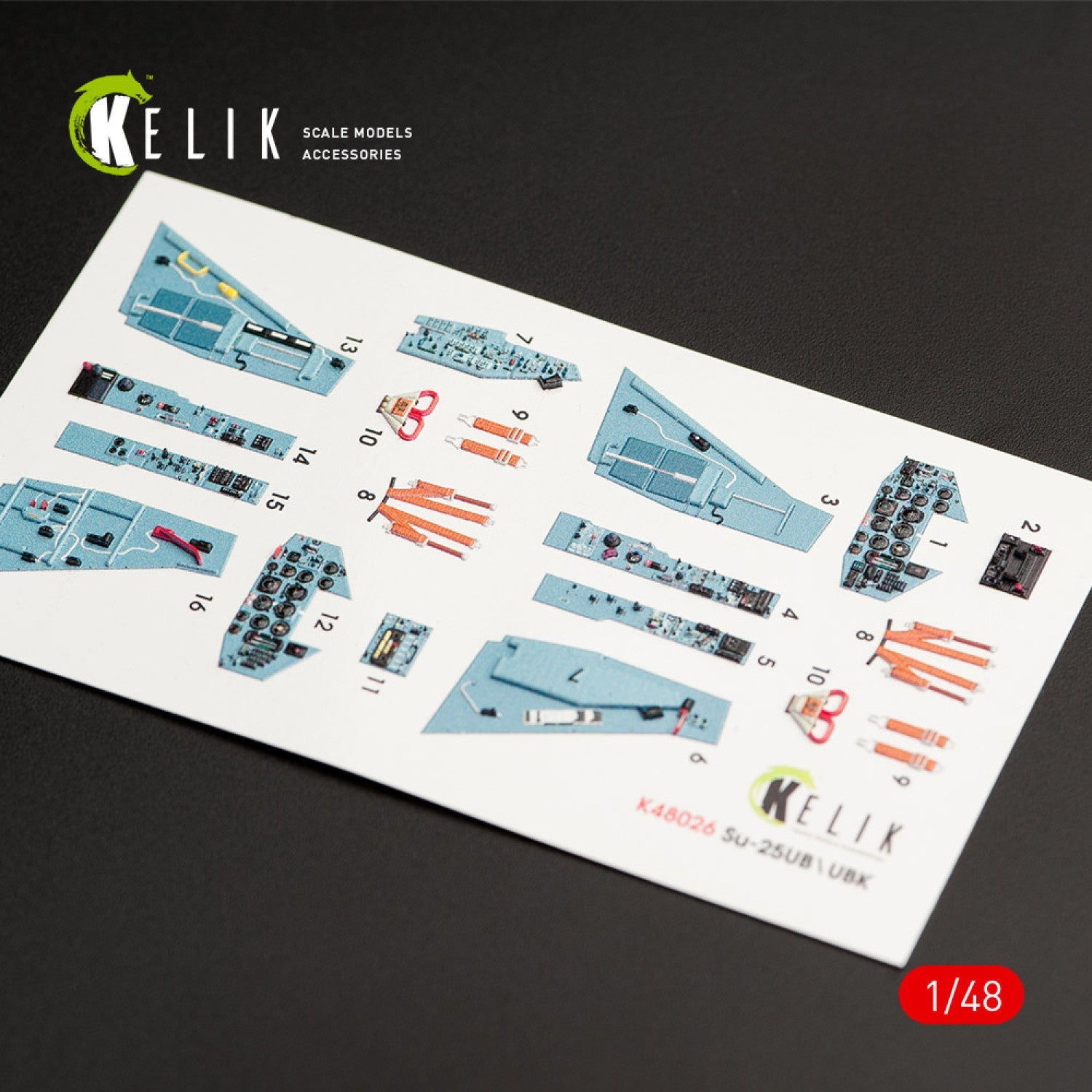 Kelik 1:48 SU-25UB interior 3D decals for Smer/KP kit Reskit