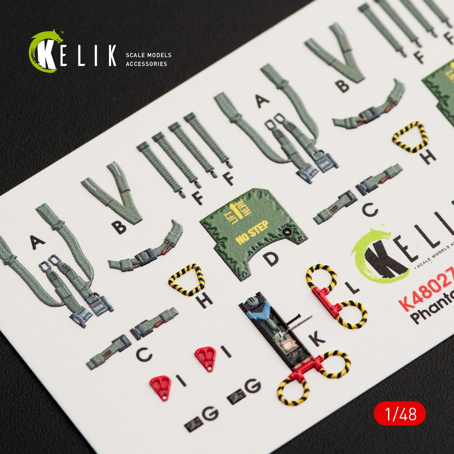 Kelik 1:48 F-4B interior 3D decals for Tamiya kit Reskit