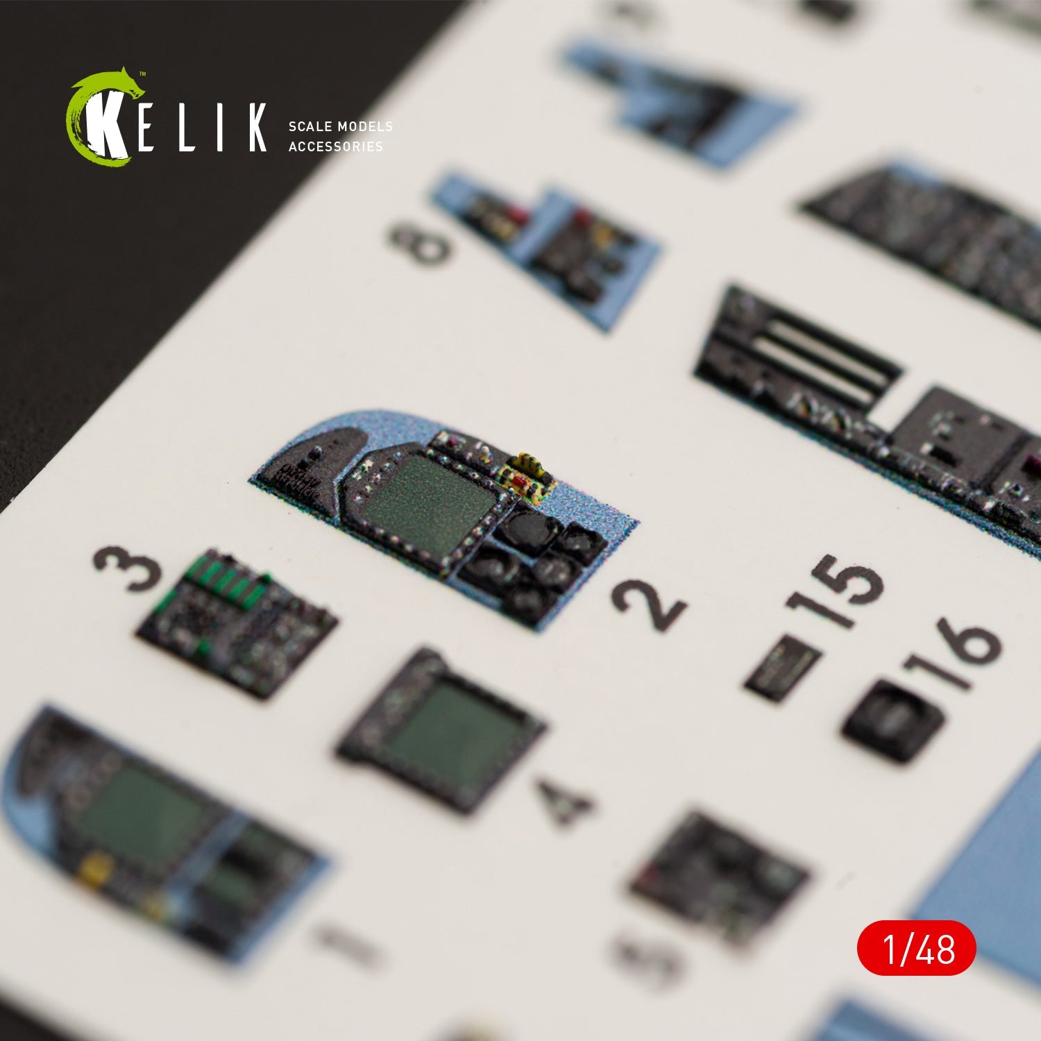 Kelik 1:48 F/A-18A "Hornet" interior 3D decals for Kinetic kit Reskit