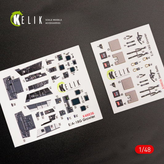 Kelik 1:48 E/A-18G "Growler" Interior 3D Decals for MENG Kit
