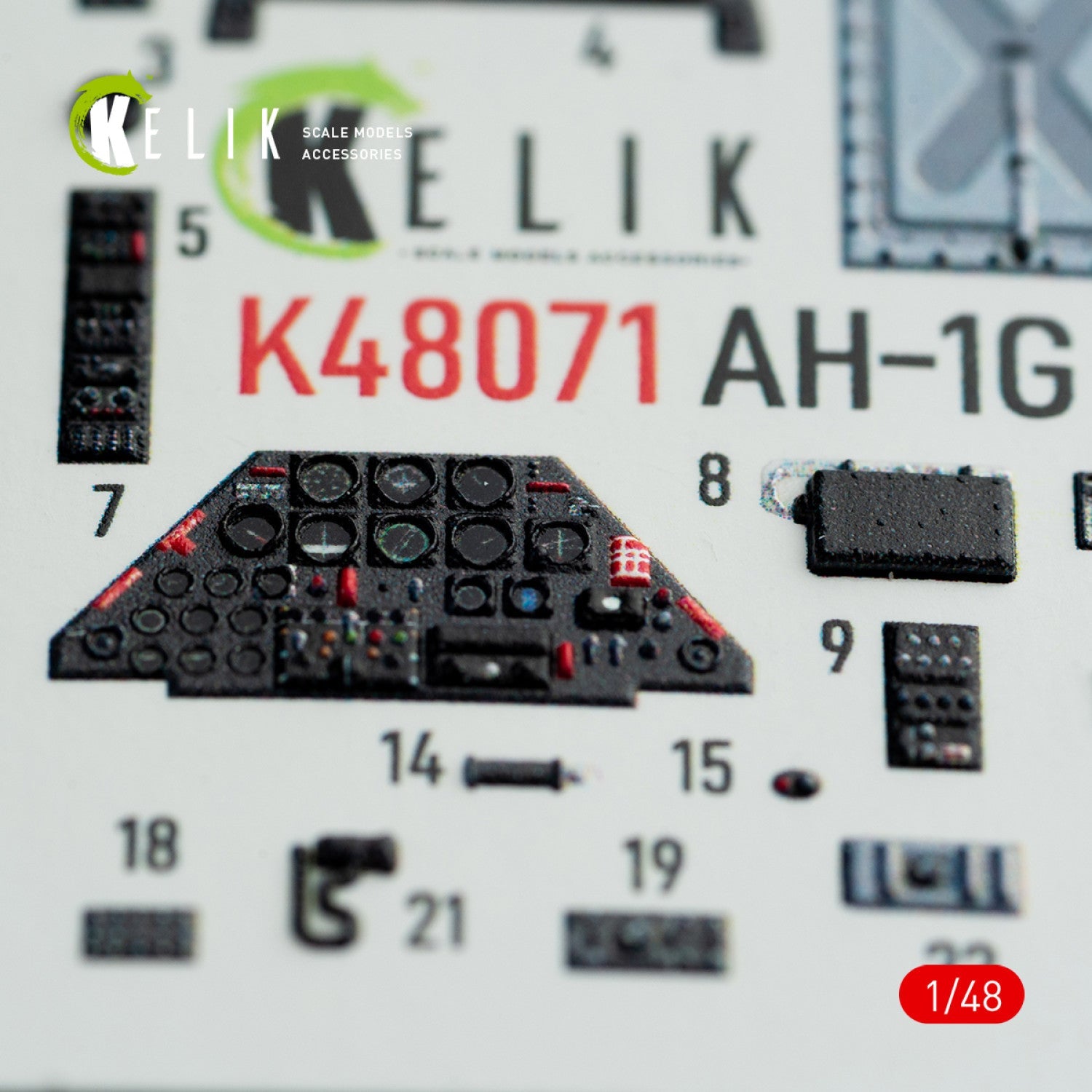 Kelik 1:48 AH-1G interior 3D decals for ICM/Special Hobby kit Reskit
