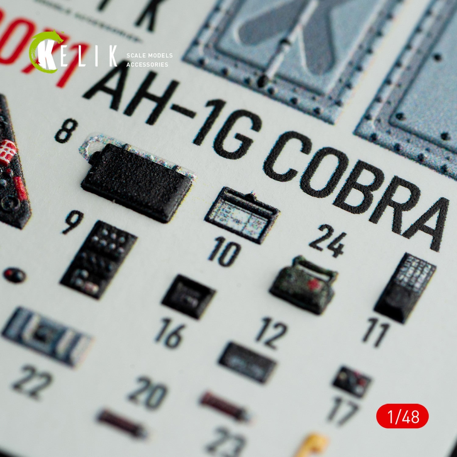 Kelik 1:48 AH-1G interior 3D decals for ICM/Special Hobby kit Reskit