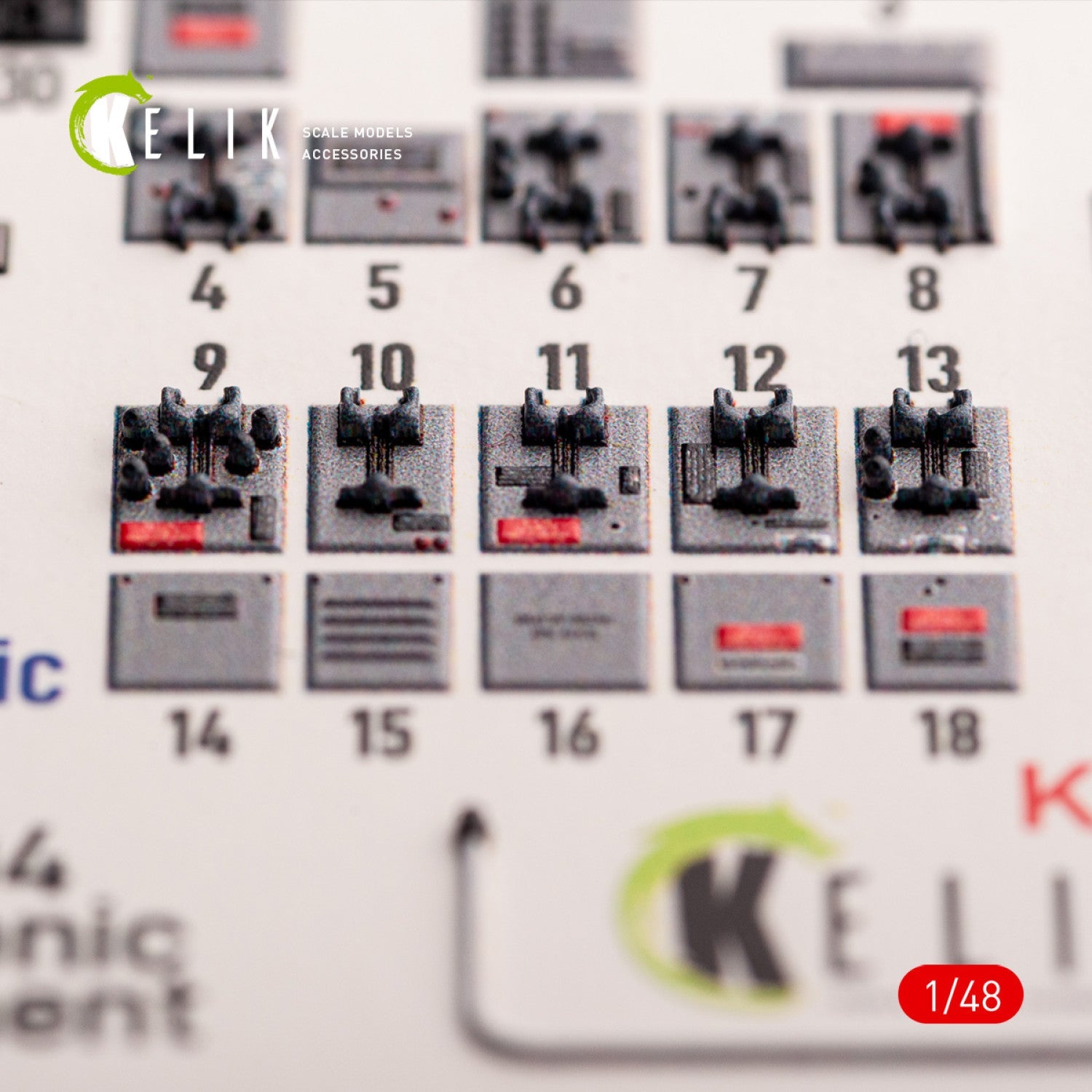 Kelik 1:48 F-104 series Electrical Equipment - interior 3D decals for Kinetic kit Reskit