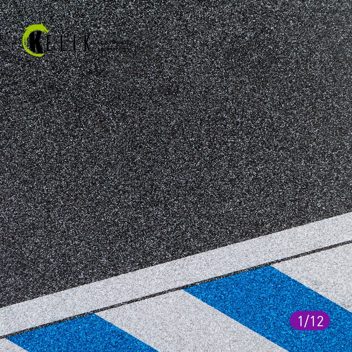 Kelik 1:12 Asphalt road Moto race track type 2 Base - Acrylic 3 mm (180 x 357 mm) Reskit
