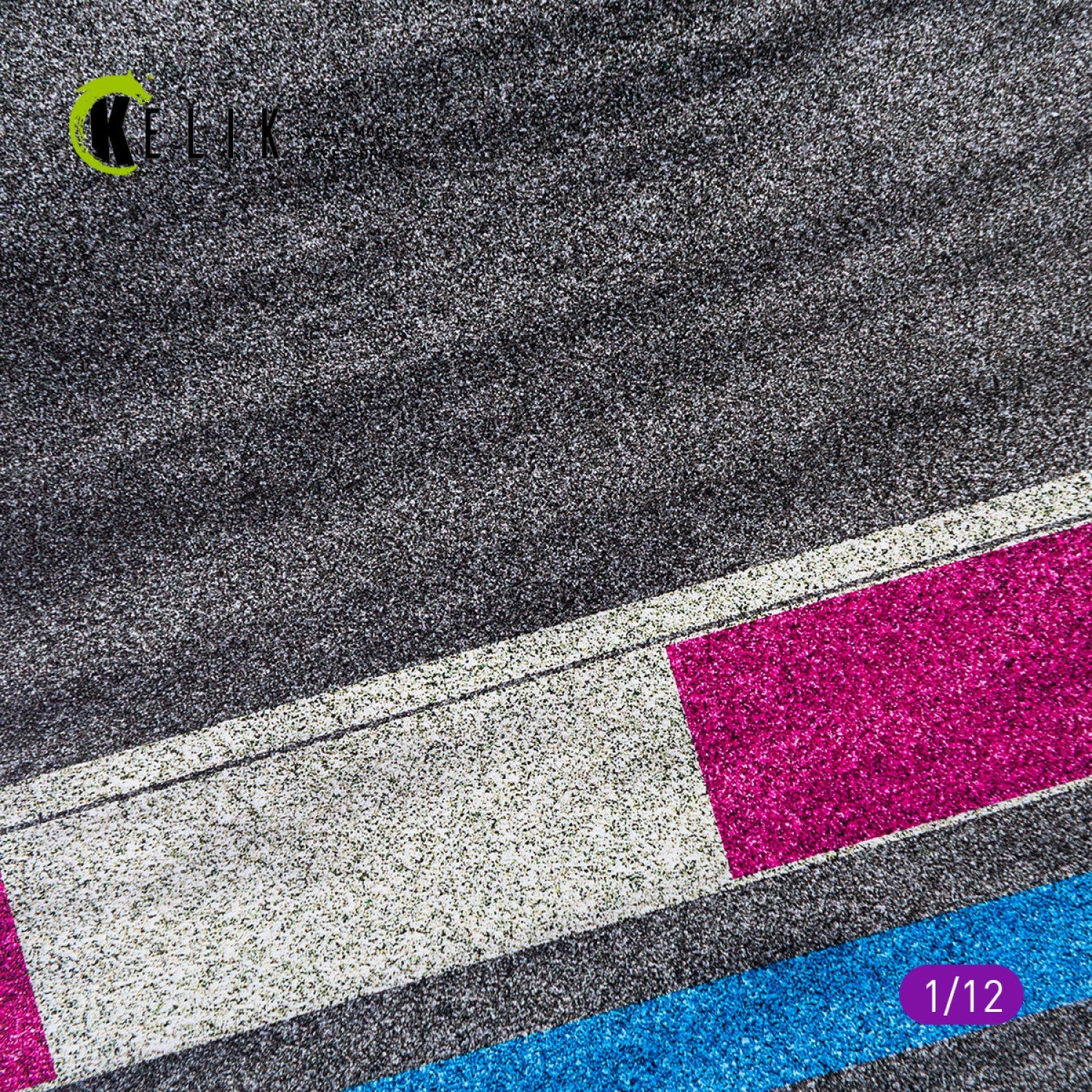 Kelik 1:12 Asphalt road Moto race track type 3 Base - Acrylic 3 mm (180 x 357 mm) Reskit
