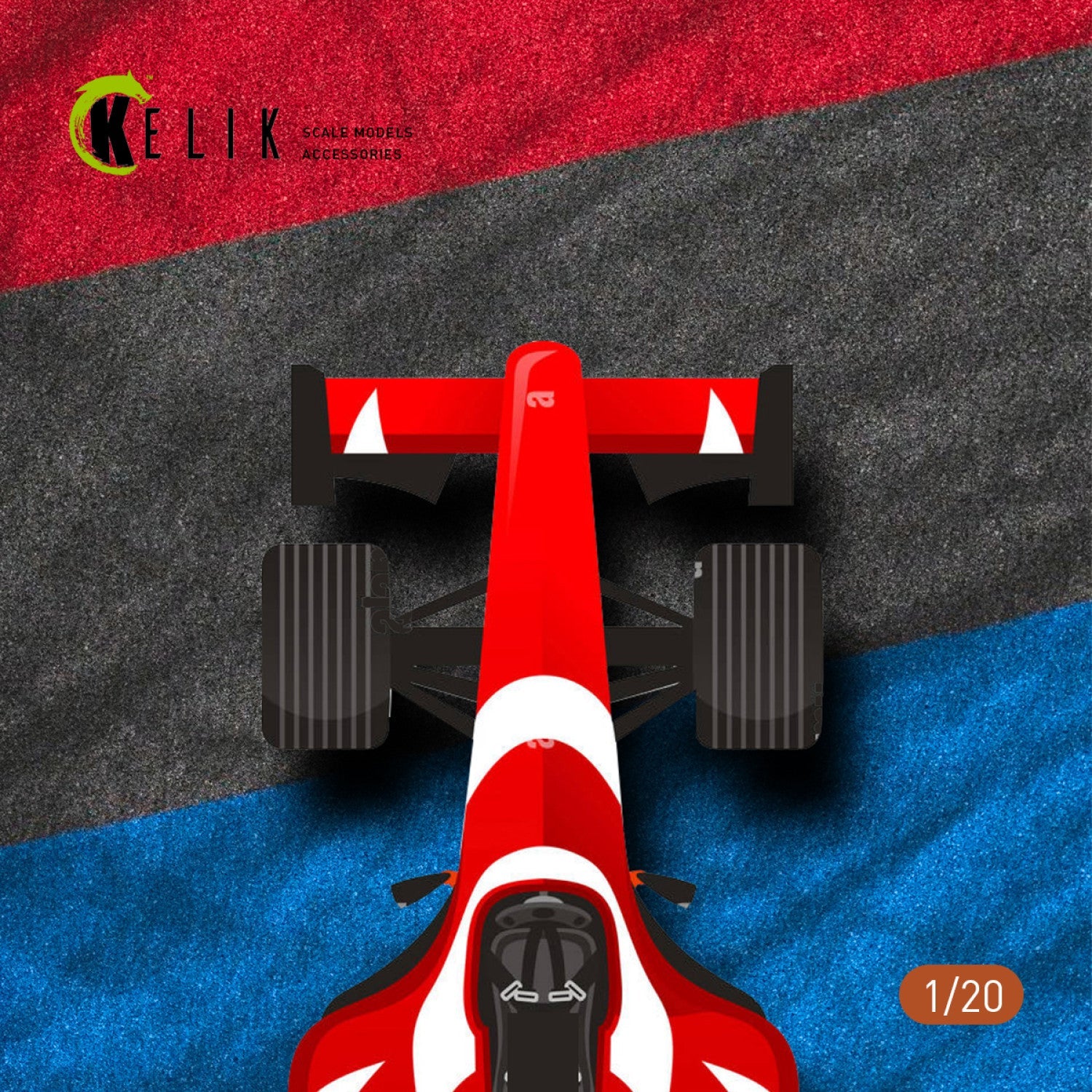Kelik 1:20 Paul Ricard Circuit Base - Acrylic 3 mm (180 x 357 mm) (210 g) Reskit