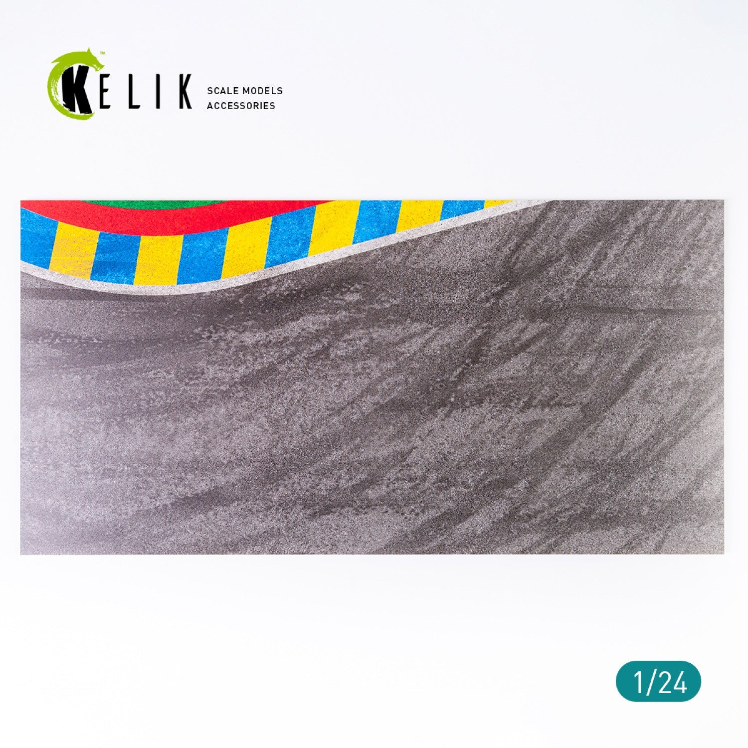 Kelik 1:24 Asphalt road 24 Hours of Le Mans Turn Base - Acrylic 3 mm (180 x 357 mm) Reskit