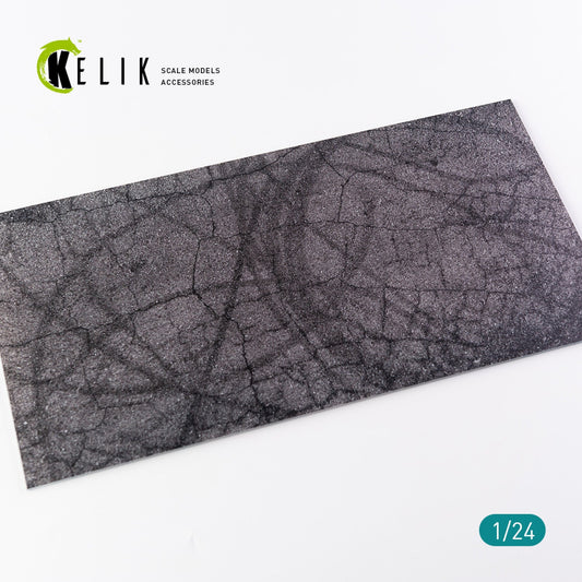 Kelik 1:24 Cracked asphalt Base - Acrylic 3 mm (180 x 357 mm) (210 g) Reskit