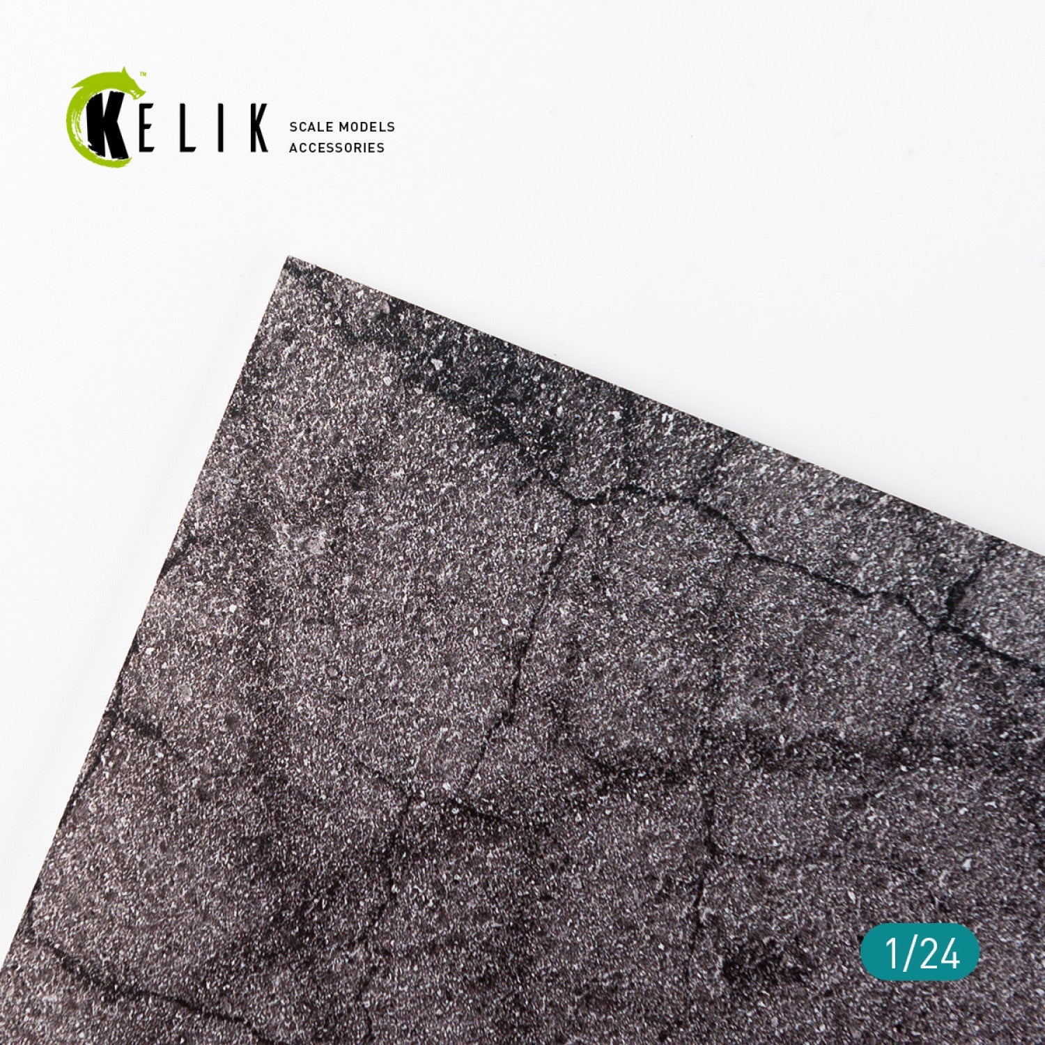 Kelik 1:24 Cracked asphalt Base - Acrylic 3 mm (180 x 357 mm) (210 g) Reskit