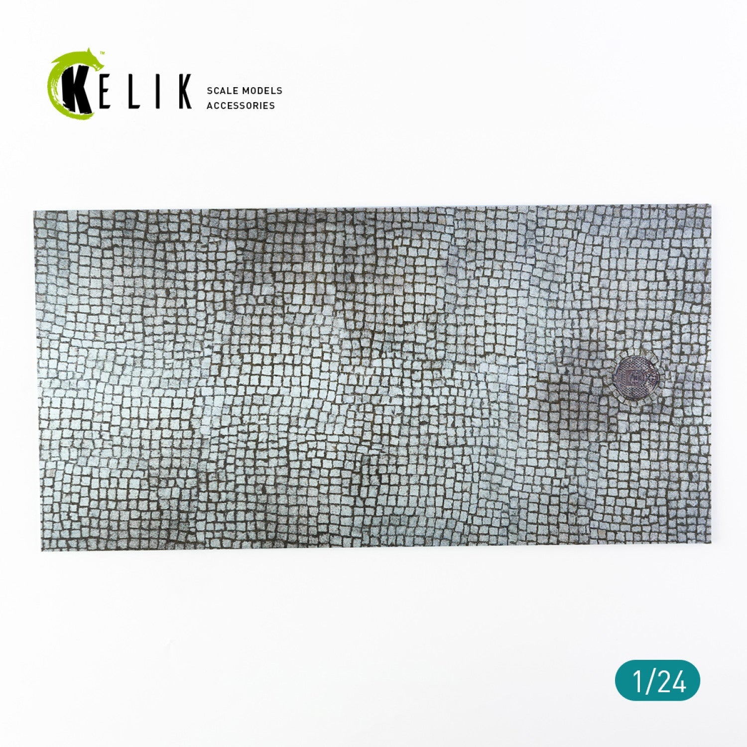 Kelik 1:24 Paving stone road Base - Acrylic 3 mm (180 x 357 mm) (210 g) Reskit