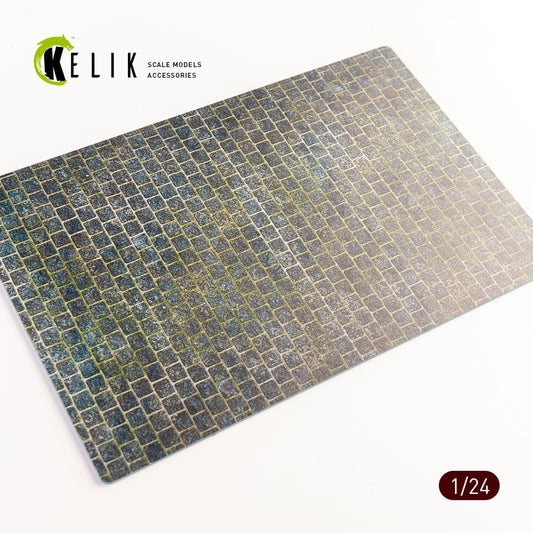 Kelik 1:24 Cobblestone road 1910s-1930s Base - Acrylic 3 mm (280 x 180 mm) (170 g) (210 g) Reskit