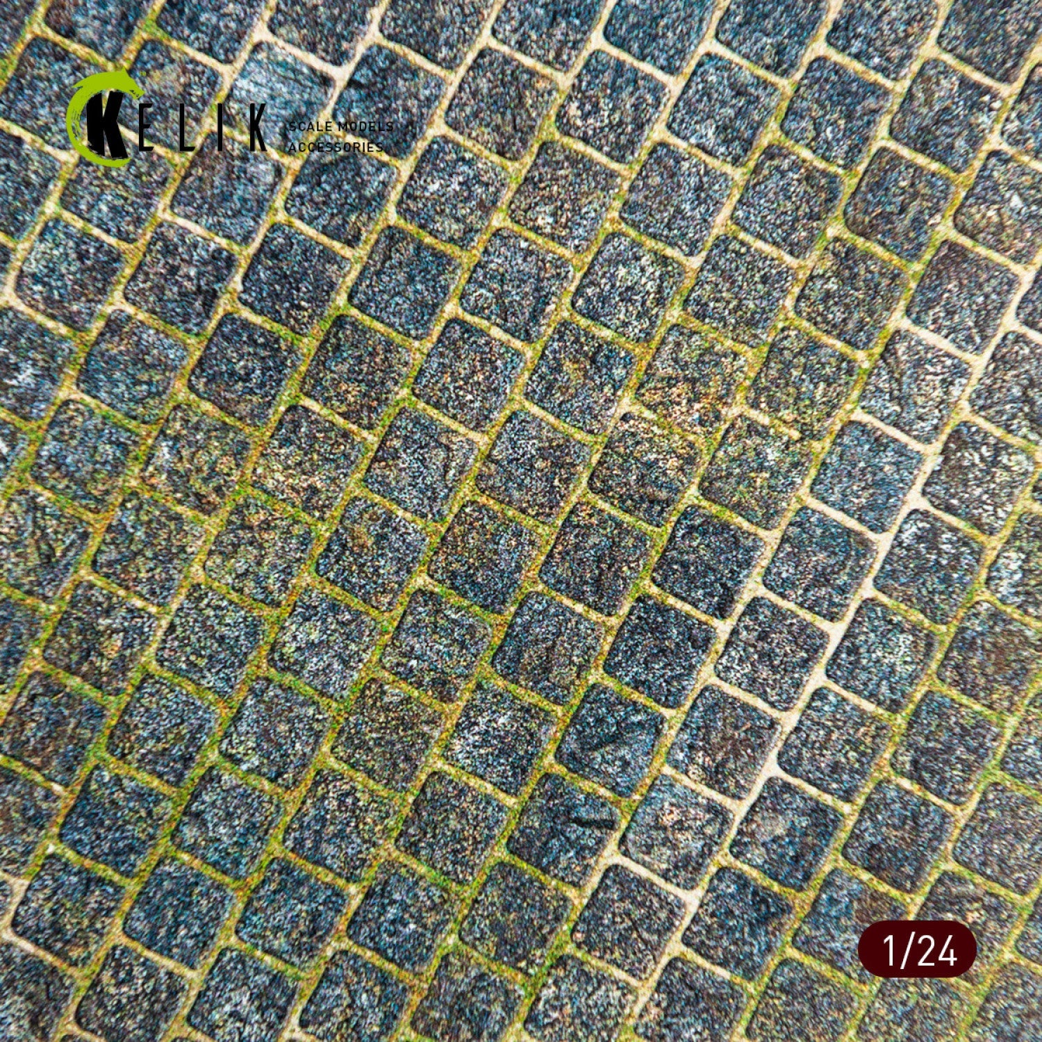 Kelik 1:24 Cobblestone road 1910s-1930s Base - Acrylic 3 mm (280 x 180 mm) (170 g) (210 g) Reskit