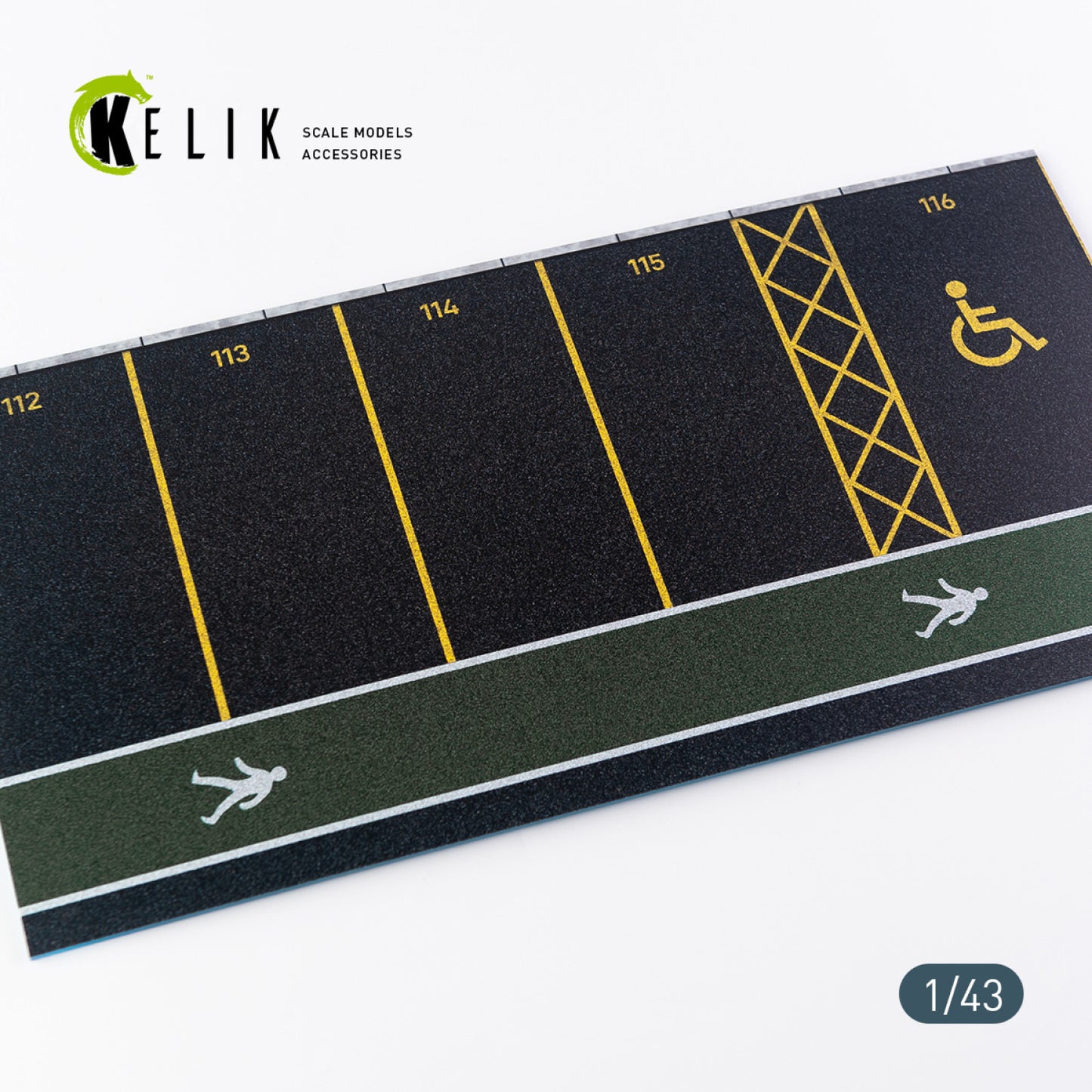 Kelik 1:43 Supermarket Parking type 1 Base - Acrylic 3 mm (180 x 357 mm) (210 g)