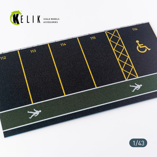 Kelik 1:43 Supermarket Parking type 1 Base - Acrylic 3 mm (180 x 357 mm) (210 g)