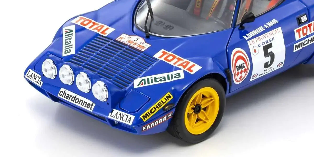 Kyosho 1/18 Lancia Stratos HF 1976 Tour de Corse Blue Nr. 5 Diecast Model Car Kyosho
