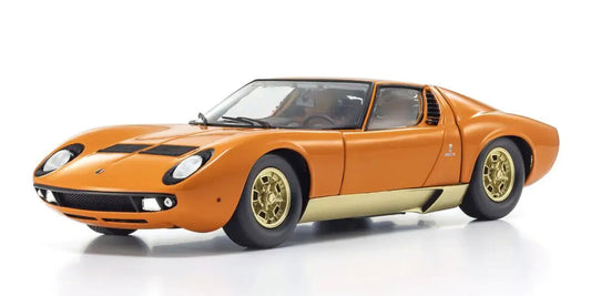 Kyosho 1/18 Lamborghini Miura P400 Orange/Gold (Int. Brown) Diecast Model Car Kyosho