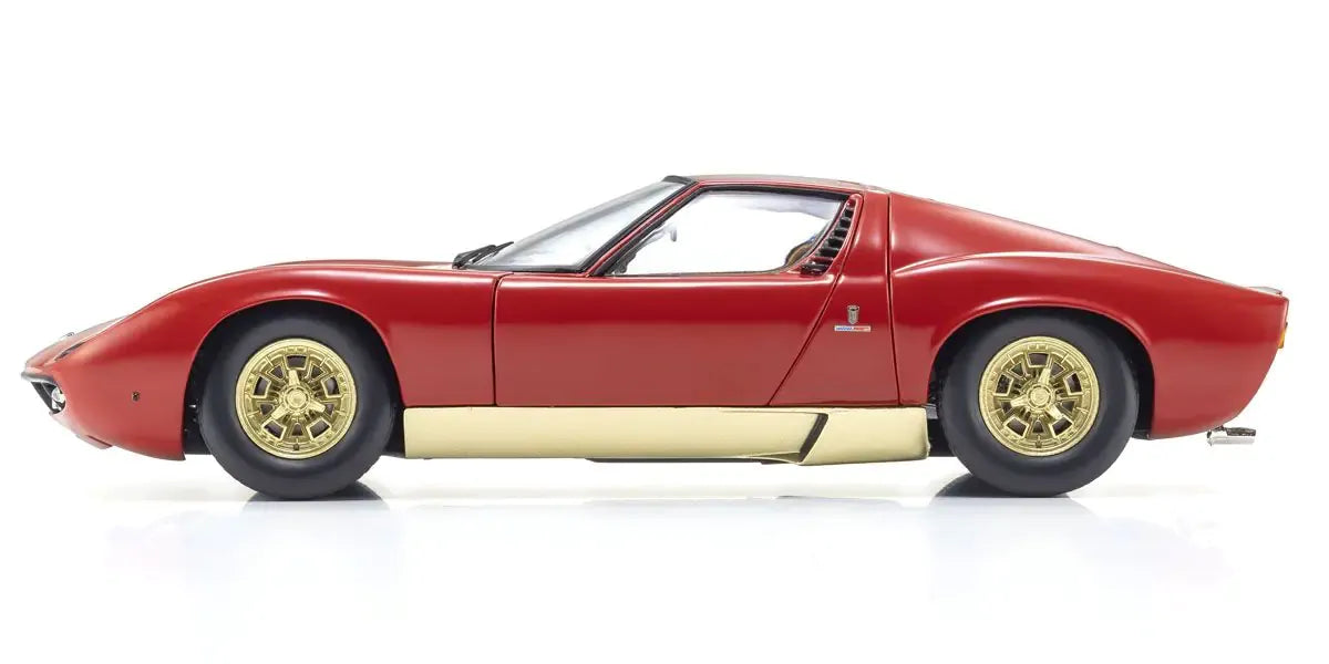 Kyosho 1/18 Lamborghini Miura P400 Red/Gold (Int. Brown) Diecast Model Car Kyosho