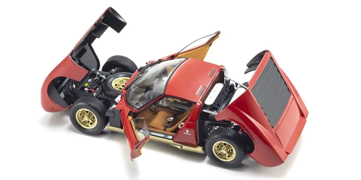Kyosho 1/18 Lamborghini Miura P400 Red/Gold (Int. Brown) Diecast Model Car Kyosho
