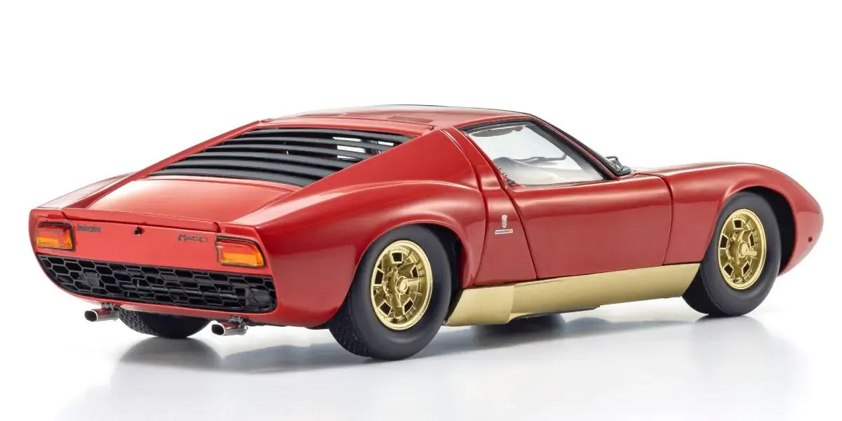 Kyosho 1/18 Lamborghini Miura P400 Red/Gold (Int. Brown) Diecast Model Car Kyosho