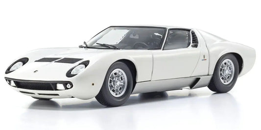 Kyosho 1/18 Lamborghini Miura P400 White/Silver (Int. Black) Diecast Model Car Kyosho