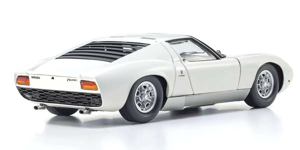 Kyosho 1/18 Lamborghini Miura P400 White/Silver (Int. Black) Diecast Model Car Kyosho