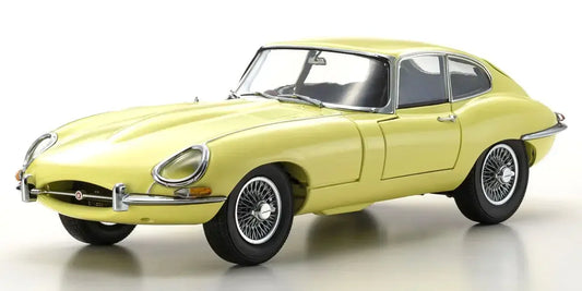 Kyosho 1/18 Jaguar E-Type Pale Primrose Diecast Model Car