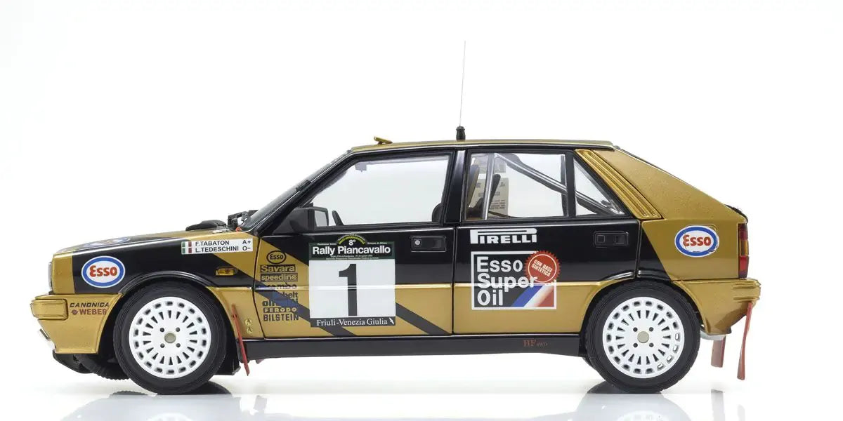 Kyosho 1/18 Lancia Delta HF 4WD 1987 Rally Piancavallo Grifone Esso Nr. 1 Diecast Model Car Kyosho