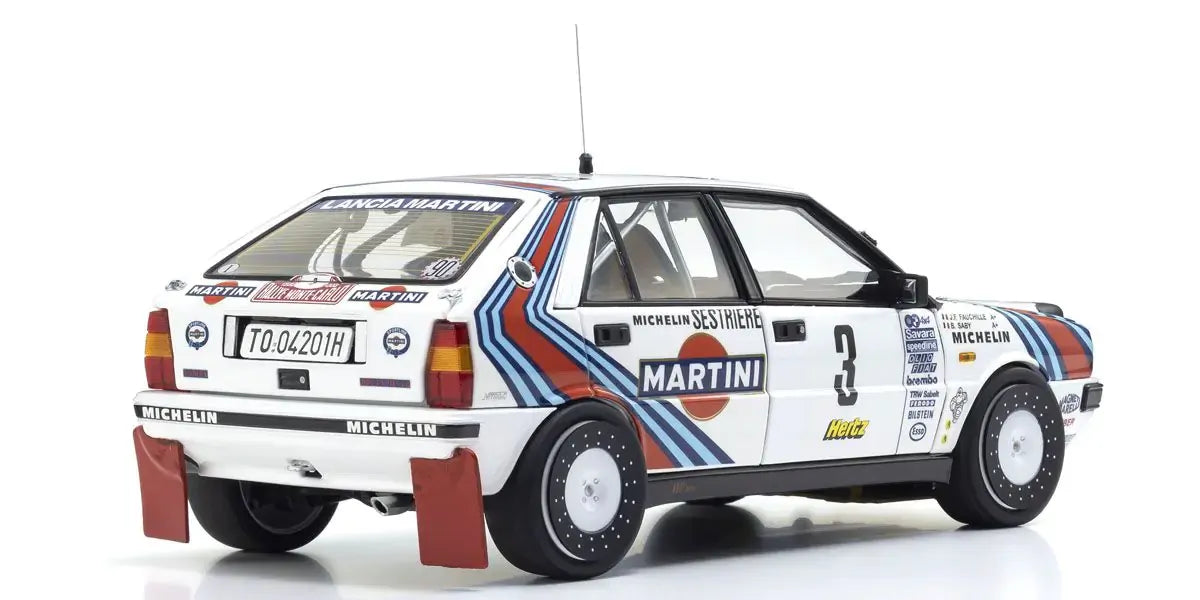 Kyosho 1/18 Lancia Delta HF 4WD 1988 Rallye Monte Carlo LANCIA MARTINI Nr.3 Diecast Model Car Kyosho