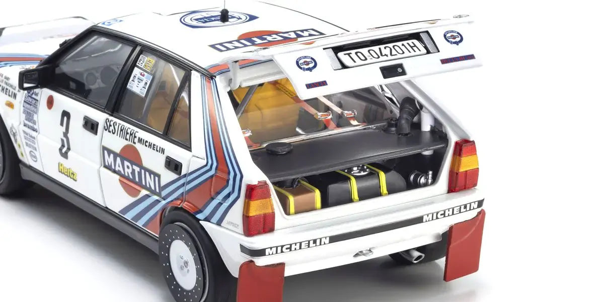 Kyosho 1/18 Lancia Delta HF 4WD 1988 Rallye Monte Carlo LANCIA MARTINI Nr.3 Diecast Model Car Kyosho