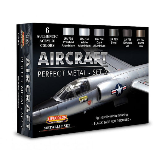 LifeColor Aircraft Perfect Metal Set 2 6 x 22ml