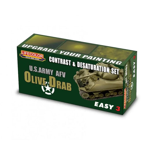 Lifecolor US Army AFV Olive Drab Contrast Acrylic Paint Set Lifecolor