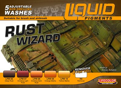 Lifecolor Liquid Pigments Rust Wizard (5 Wash Set) Lifecolor