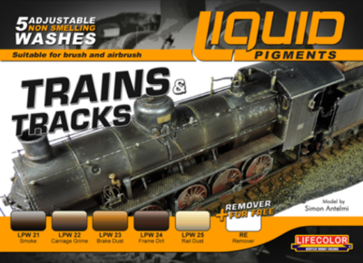 Lifecolor Liquid Pigments Trains & Tracks (5 Wash Set) Lifecolor