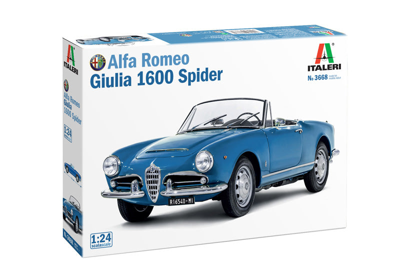 Italeri 1:24 Alfa Romeo Giulia 1600 Spider Plastic Model Kit Italeri