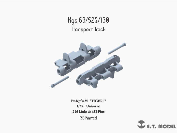 E.T. Model 1/35 WWII German TIGER I Transport Track(3D Printed)