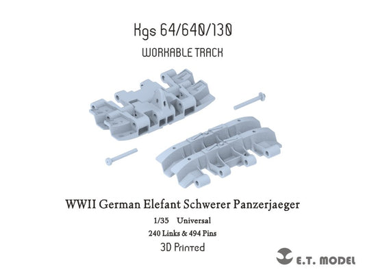 E.T. Model 1/35 WWII German Elefant Schwerer Panzerjaeger  Workable Track(3D Printed)