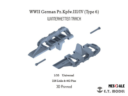 E.T. Model 1/35 WWII German Pz.Kpfw.III/IV（Type 6）WinterKetten Track(3D Printed)