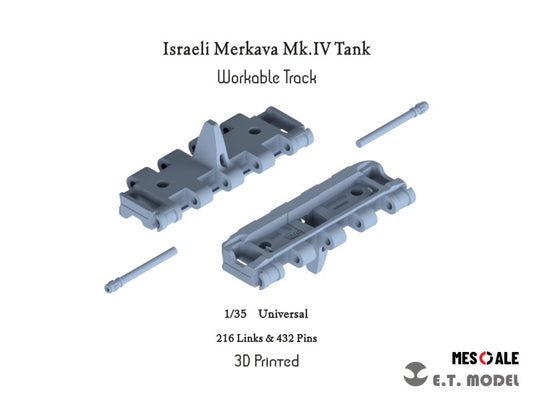 E.T. Model 1/35 Israeli Merkava Mk.IV Tank Workable Track(3D Printed)