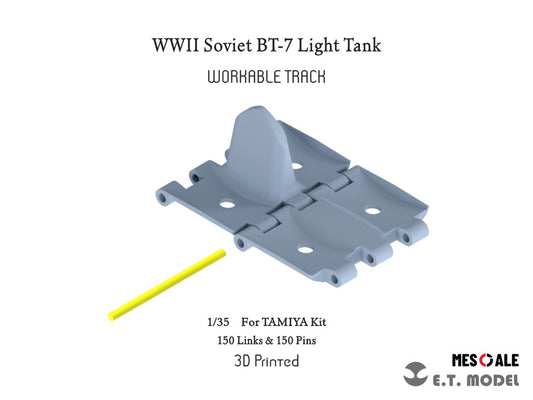 E.T. Model 1/35 WWII Soviet BT-7 Light Tank Workable Track(3D Printed)