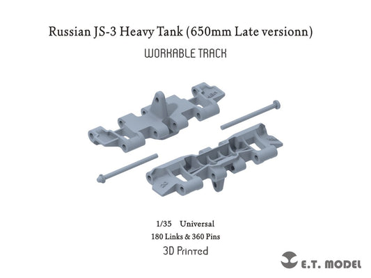E.T. Model 1/35 Russian JS-3 Heavy Tank （650mm Late version) Workable Track