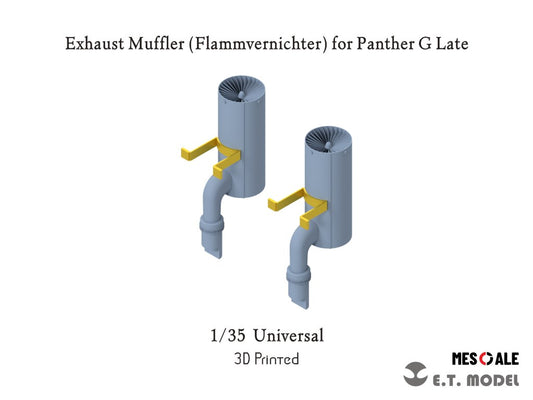 E.T. Model 1/35 Exhaust Muffler (Flammvernichter) for Panther G Late