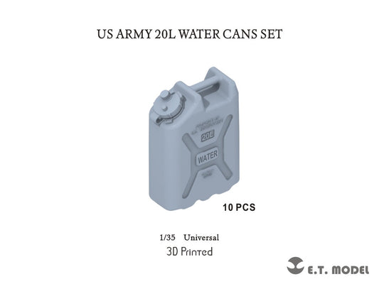 E.T. Model 1/35 US ARMY 20L WATER CANS SET (3D Printed) 10 Pieces