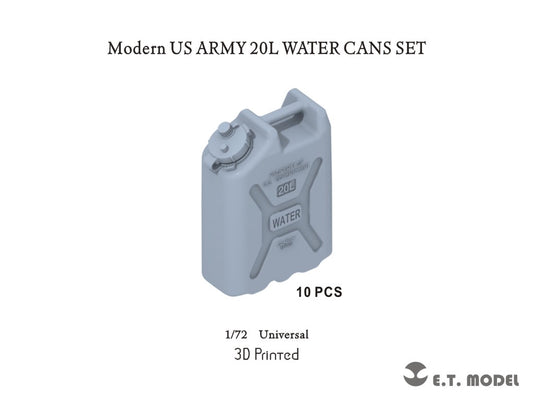 E.T. Model 1:72 US ARMY 20L WATER CANS SET (3D Printed) 10 Pieces