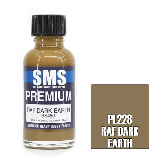 SMS Premium Acrylic  RAF DARK EARTH BS450 30ml The Scale Modellers Supply