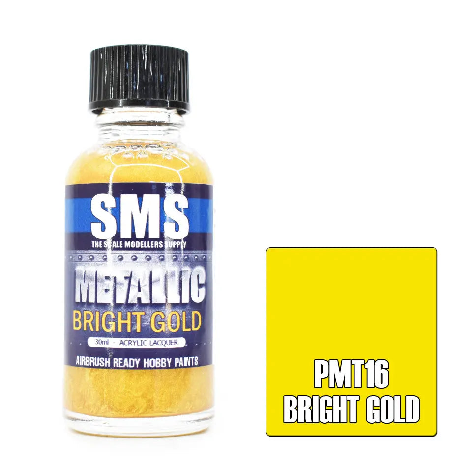 SMS Metallic Acrylic Lacquer Bright Gold 30ml The Scale Modellers Supply