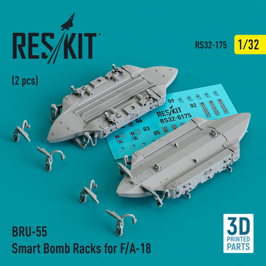 Reskit 1/32 BRU-55 Smart Bomb Racks for F/A-18 (2 pcs) (3D Printed) Reskit