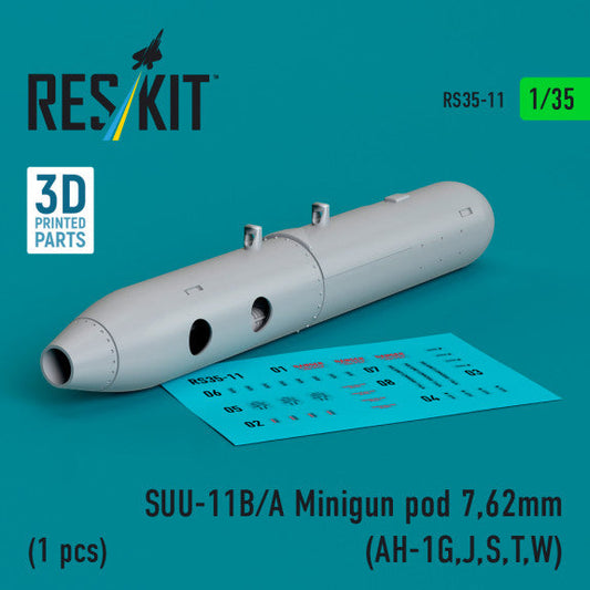 ResKit 1:35 SUU-11B/A Minigun pod 7,62mm (1 pcs) (AH-1G,J,S,T,W) (3D printed) Reskit